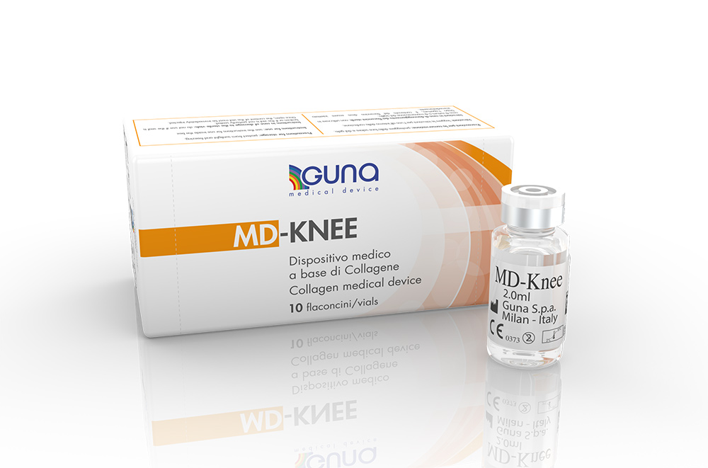 Colágeno inyectable MD para la recuperación del tejido dañado de la rodilla