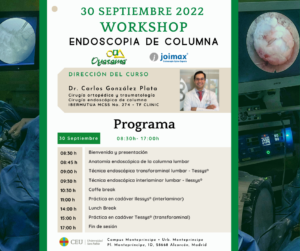 Programa Workshop Endoscopia de Columna organizado por Oyasama dirigido a cirujanos de Andalucía