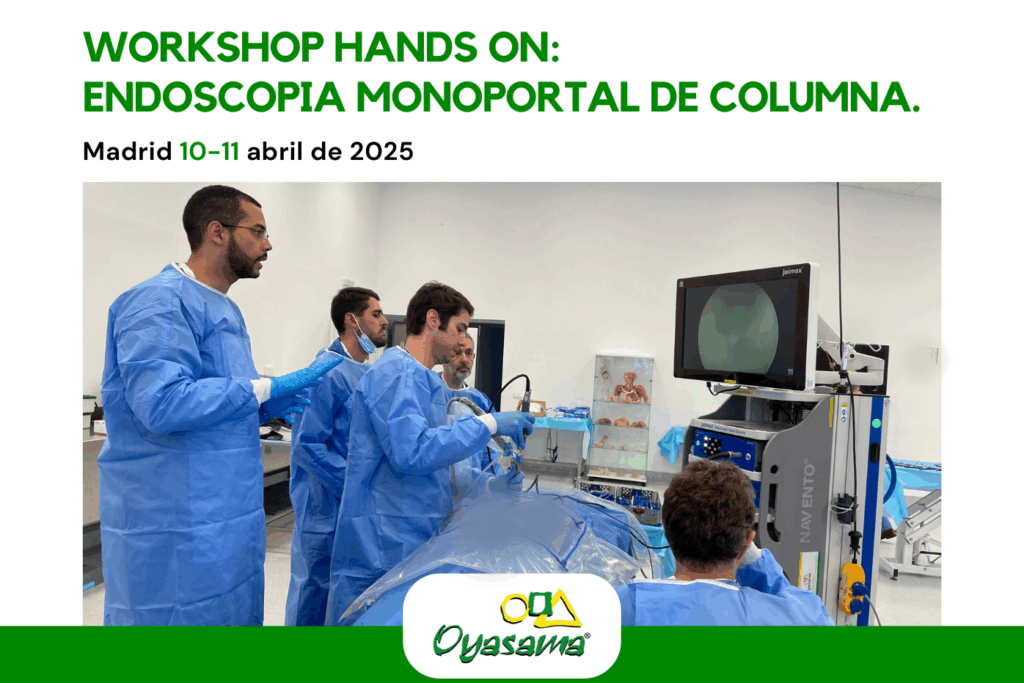 Curso de endoscopia de columna organizado por Oyasama para doctores de Andalucía y Extremadura en abril de 2025